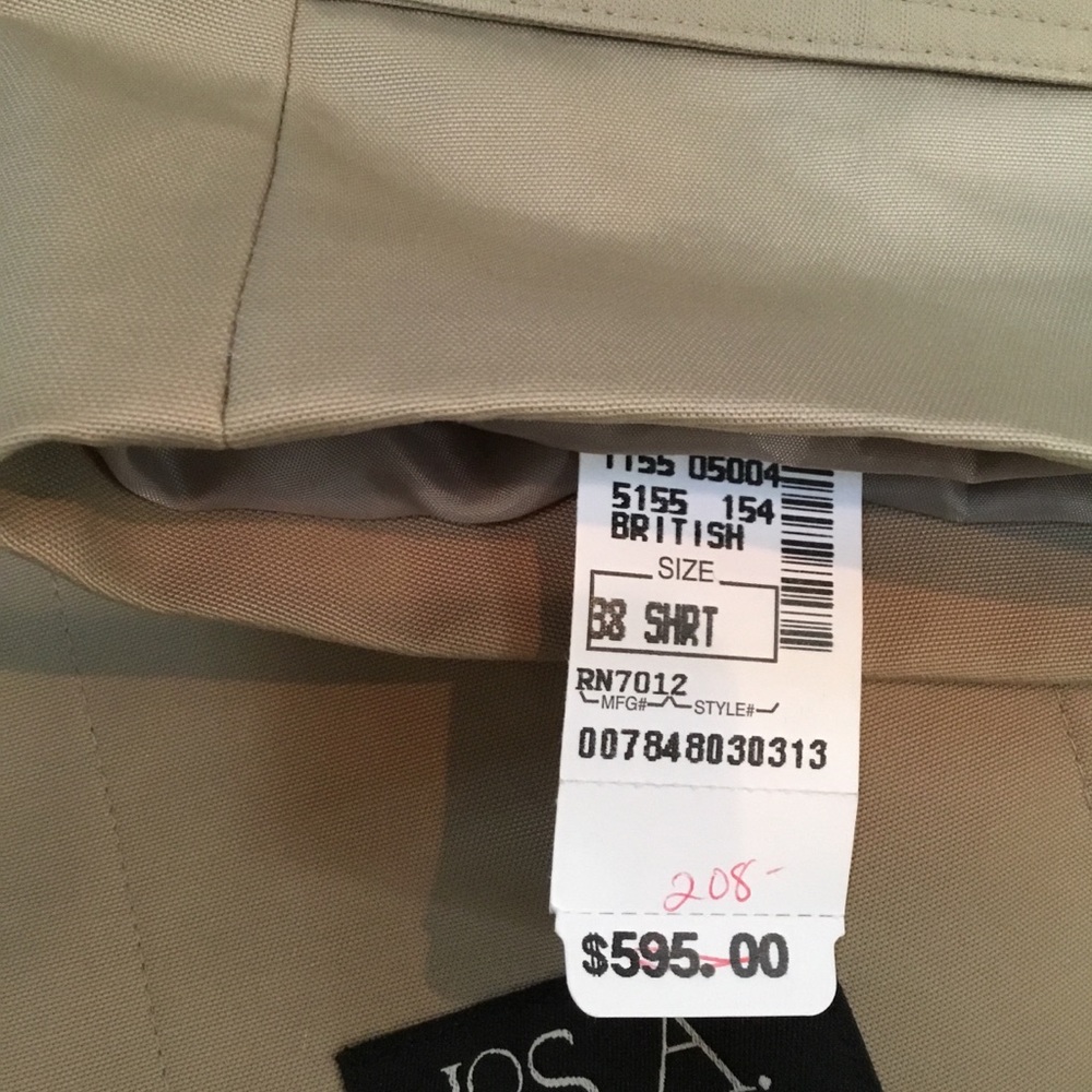 NWT $595 Joseph A Bank trench coat. - Picture 11 of 11